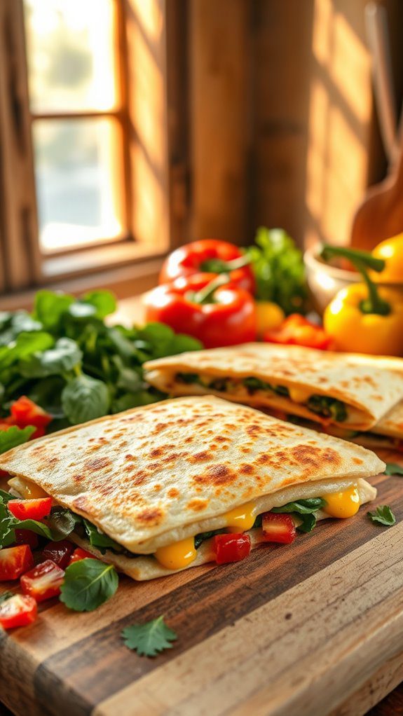 nutritious cheesy veggie tortillas