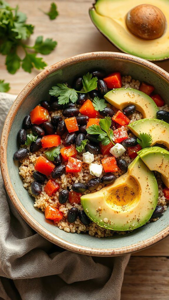 nutritious quinoa black bean bowl