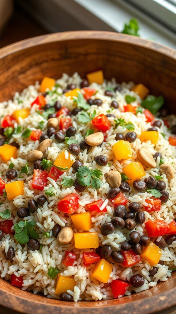 nutritious rice lentil salad