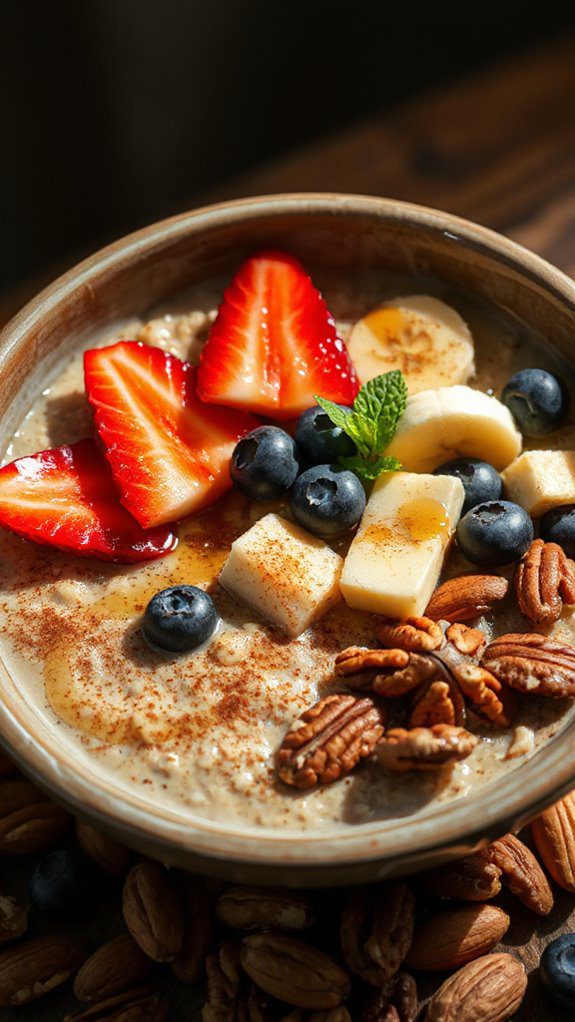 nutty fruit oatmeal bowl