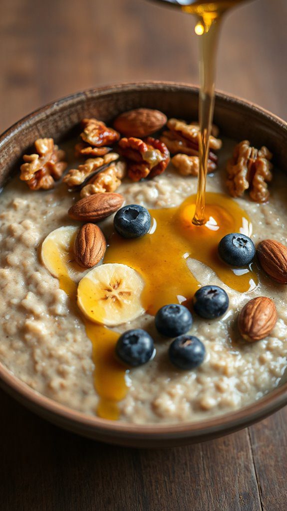 nutty honey oatmeal bowl