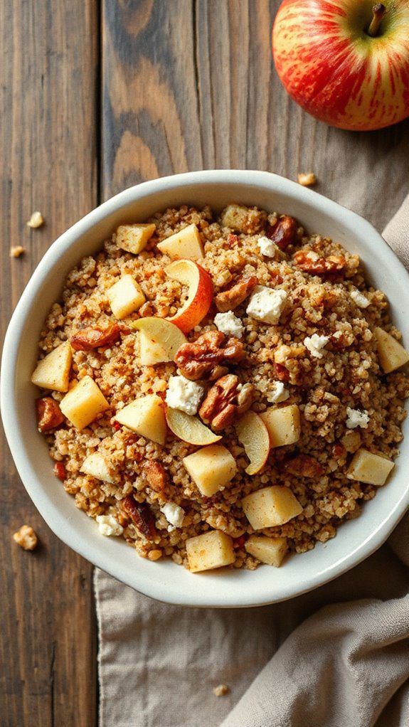nutty spiced apple quinoa