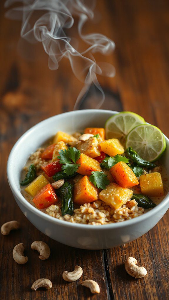 oat based vegetable curry dish oat based vegetable curry dish