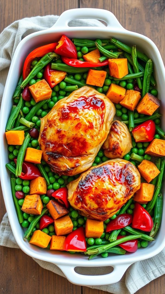 one pan chicken vegetable bake one pan chicken vegetable bake