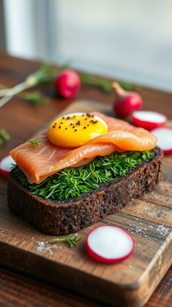 open faced danish sandwich
