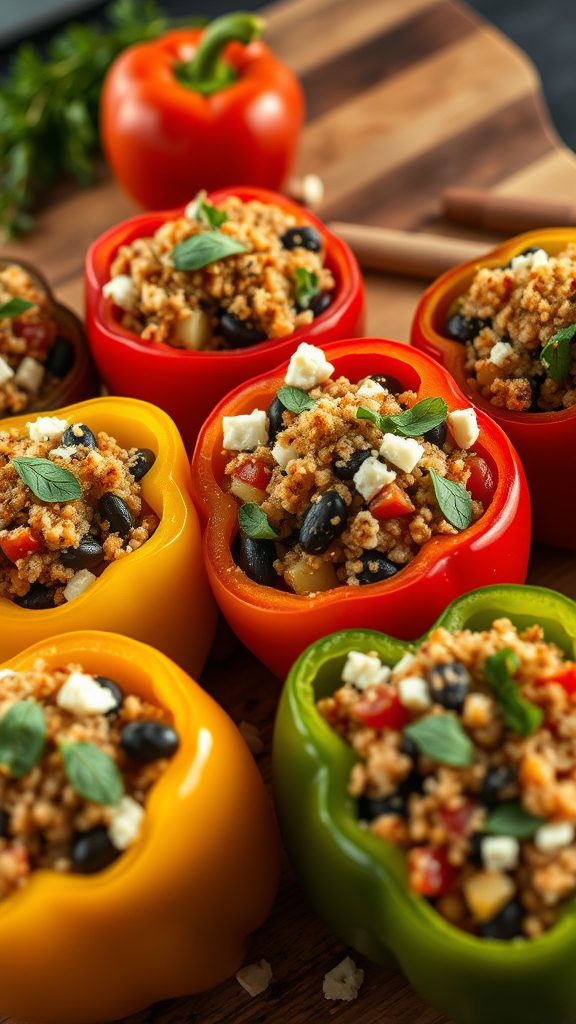oregano flavored stuffed peppers