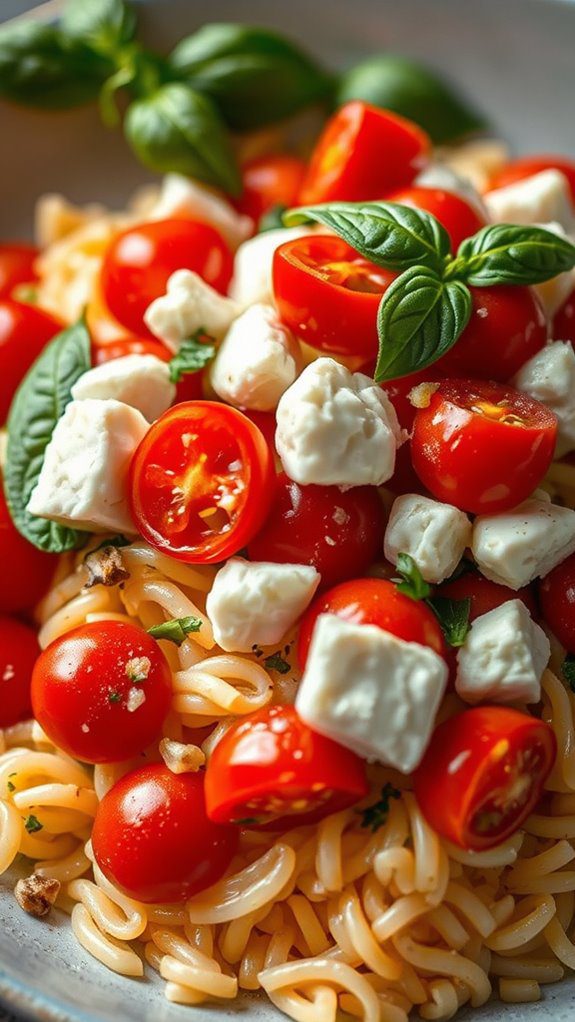 orzo mozzarella basil salad
