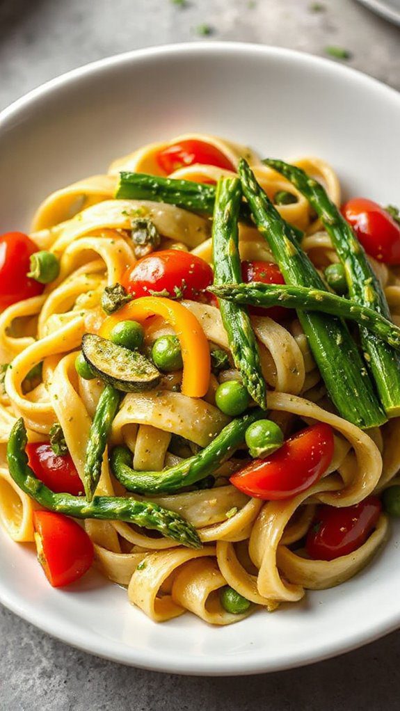 pasta with pesto vegetables