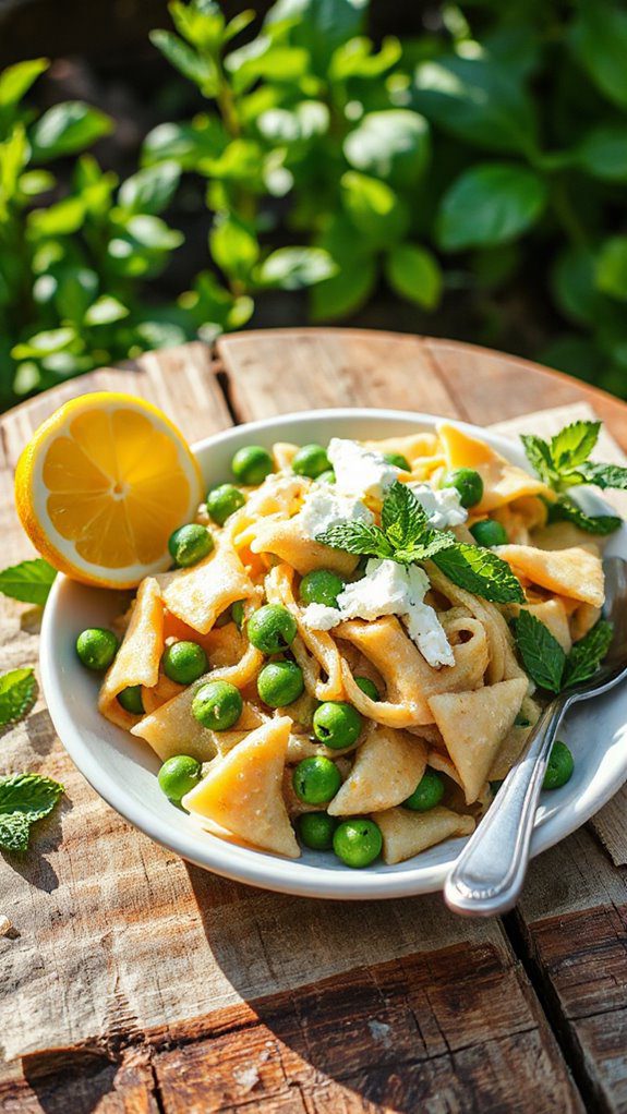 pea mint feta pasta