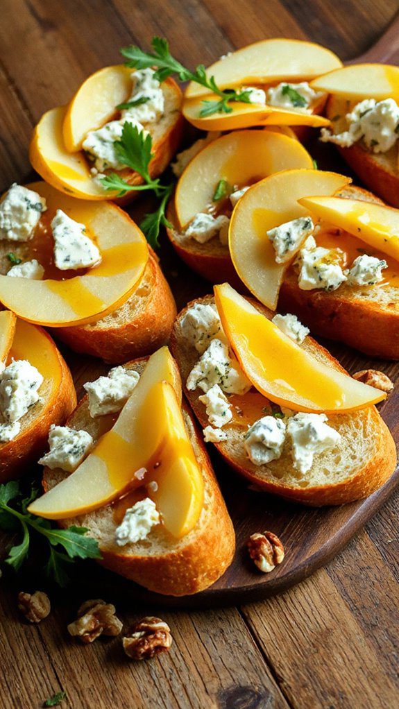 pear gorgonzola honey drizzle