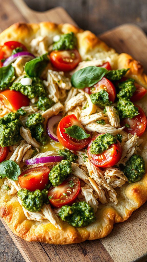 pesto chicken flatbread recipe