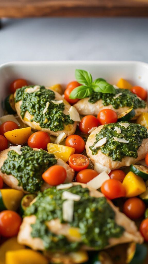 pesto chicken with vegetables