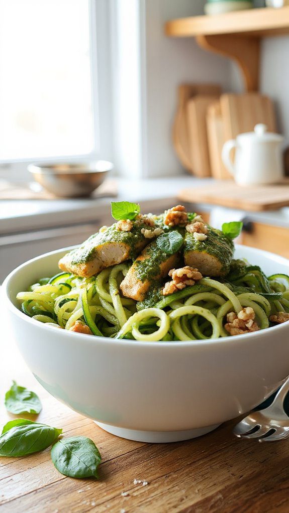 pesto chicken zucchini noodles pesto chicken zucchini noodles
