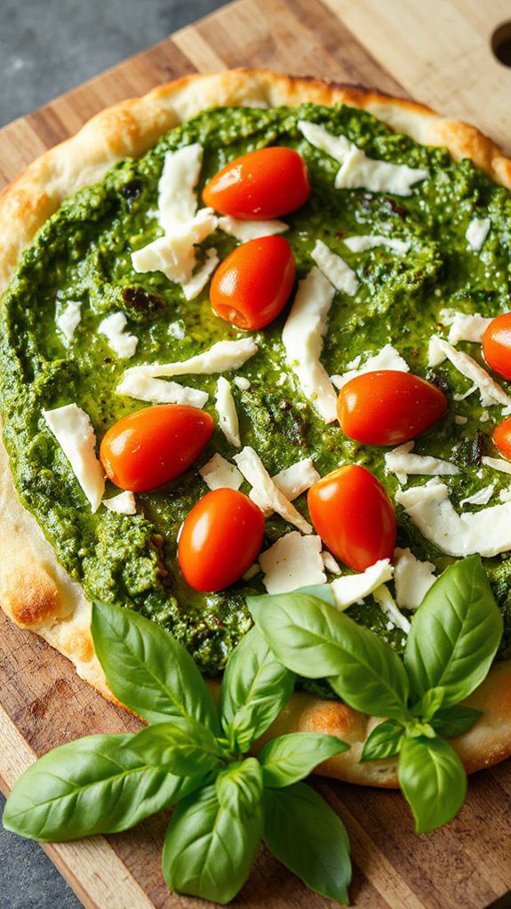 pesto mozzarella flatbread recipe