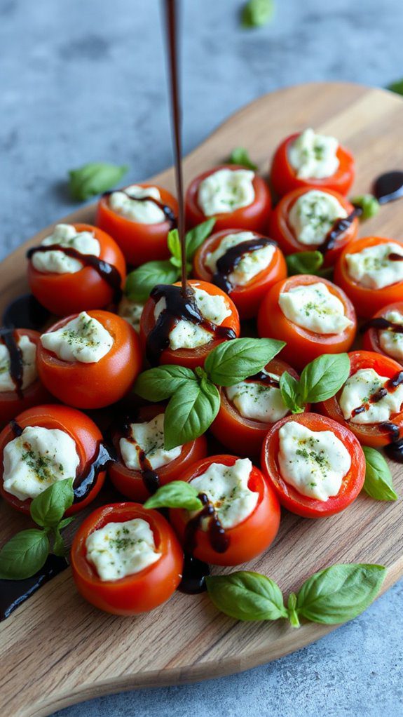 pesto ricotta filled tomatoes