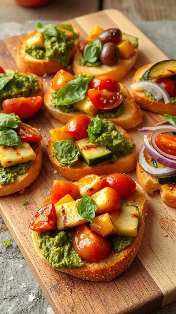 pesto with grilled vegetables