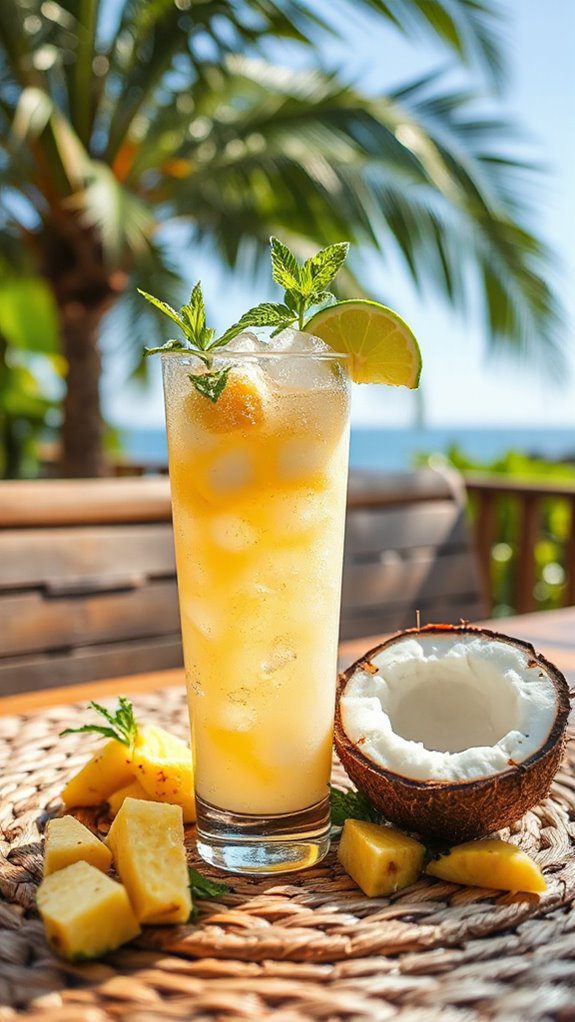 pineapple coconut tropical drink pineapple coconut tropical drink