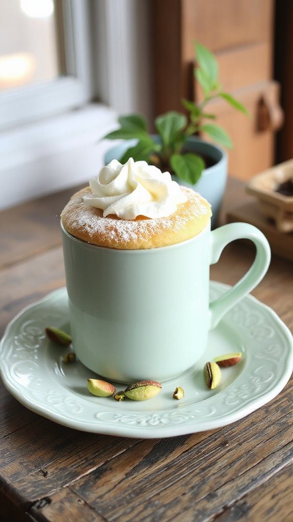 pistachio flavored mug cake