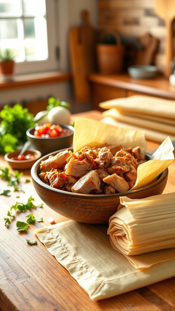 pork filled homemade tamales
