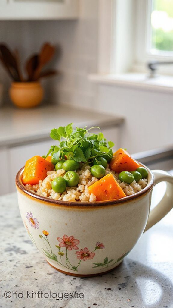 quick microwave quinoa meal