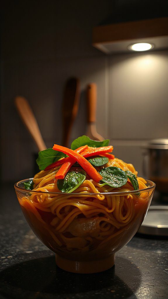 quick veggie ramen dish