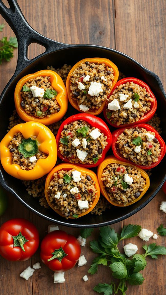 quinoa and bean stuffed peppers