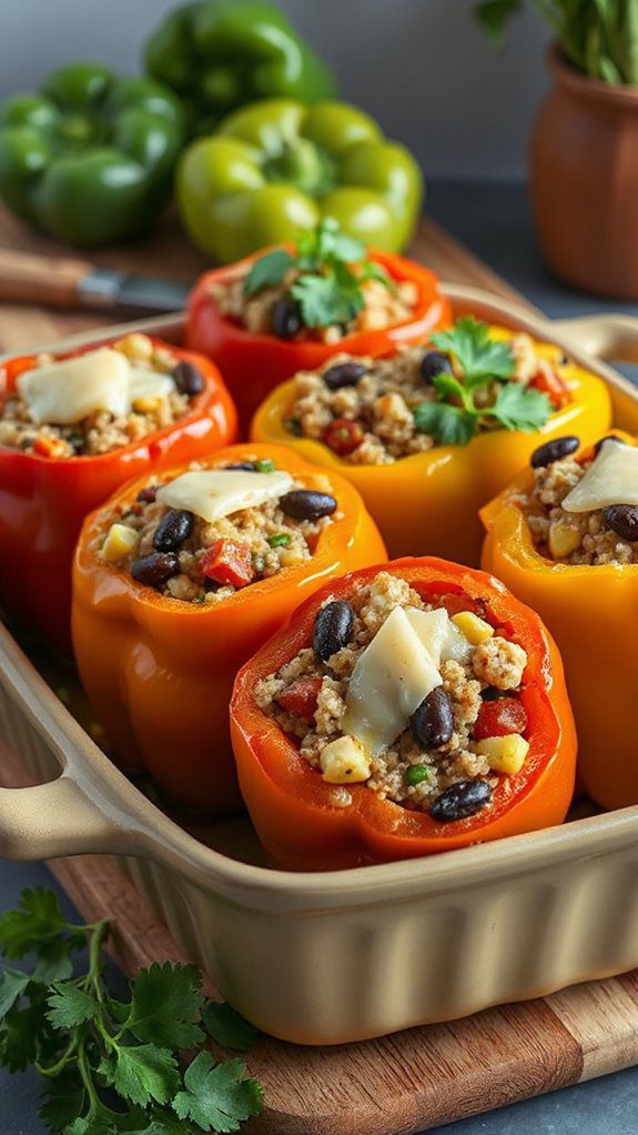 quinoa and black bean stuffed peppers