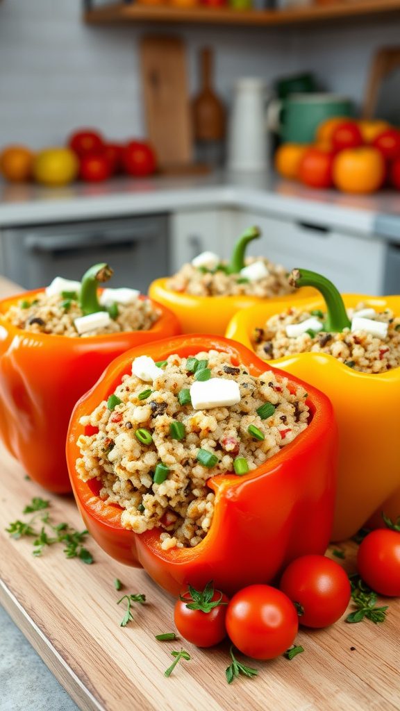 quinoa and goat cheese stuffed peppers