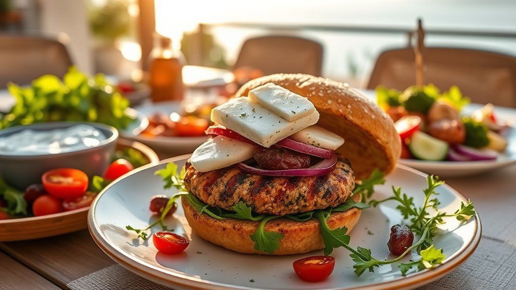 quinoa burgers with mediterranean flavors