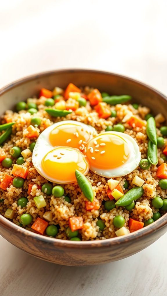 quinoa edamame fried rice