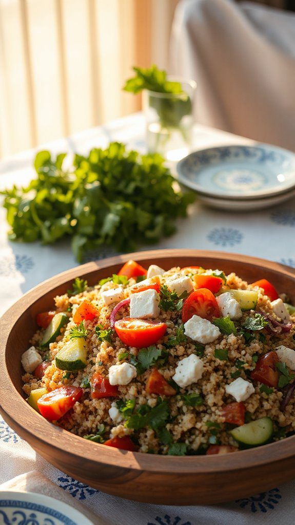 quinoa feta tabbouleh salad