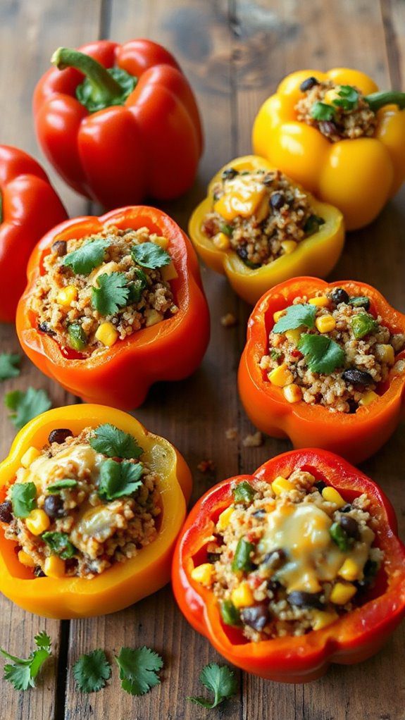 quinoa filled bell peppers dish