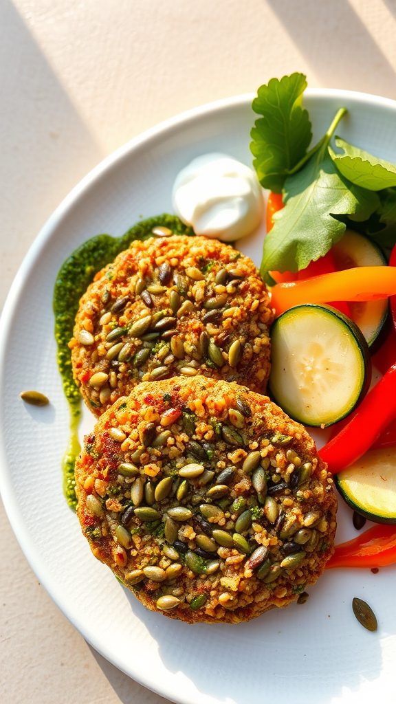quinoa patties with pumpkin seeds