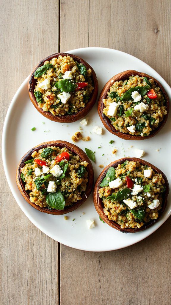 quinoa spinach stuffed mushrooms