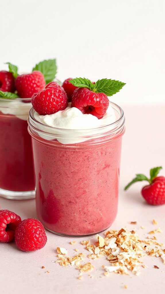 raspberry chia seed dessert
