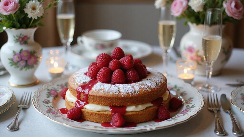 raspberry flavored almond dessert