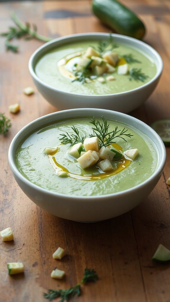 refreshing cucumber avocado soup