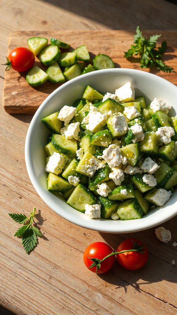 refreshing cucumber feta salad