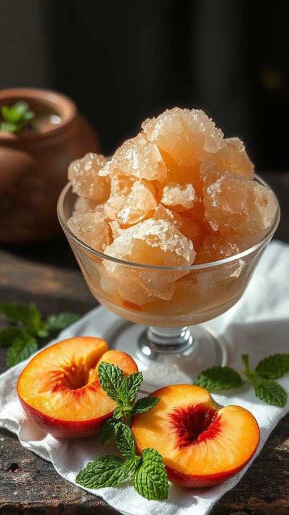refreshing frozen peach dessert