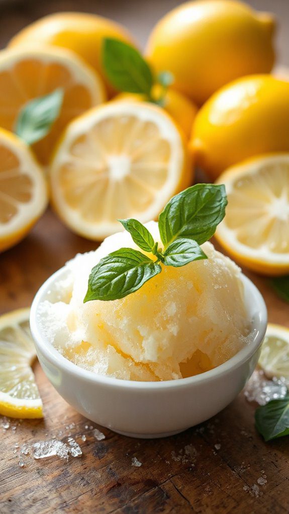 refreshing lemon basil sorbet