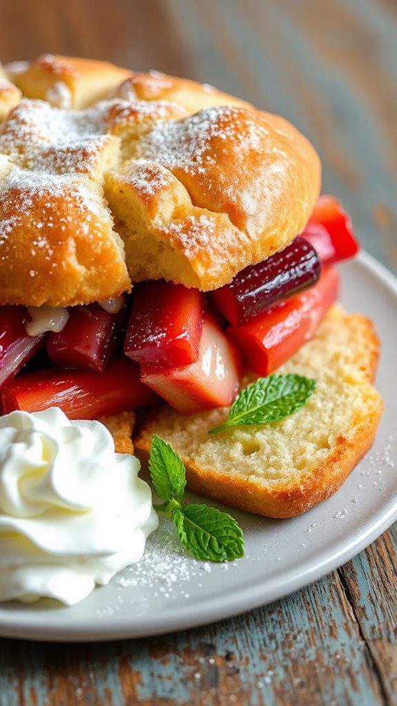 rhubarb infused dessert delight