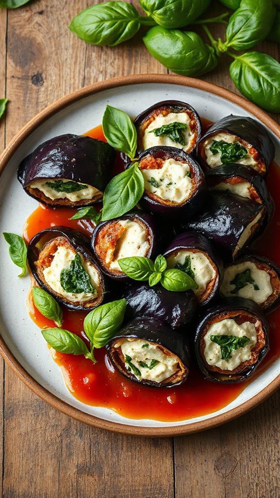 ricotta stuffed eggplant rolls