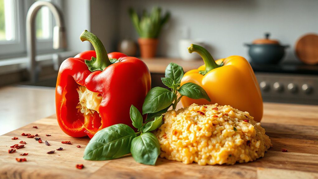 risotto filled bell peppers recipe