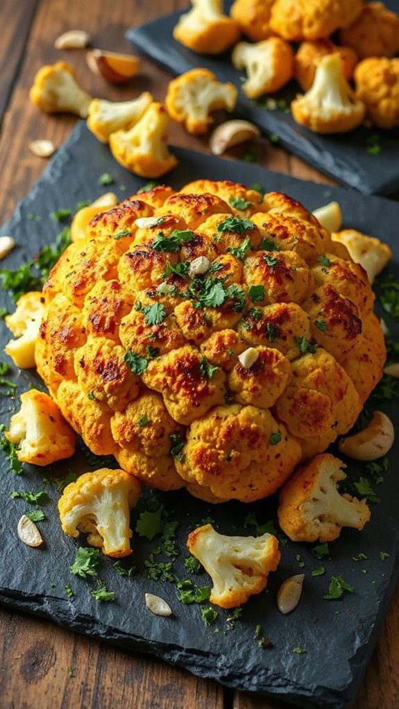 roasted cauliflower with garlic herbs