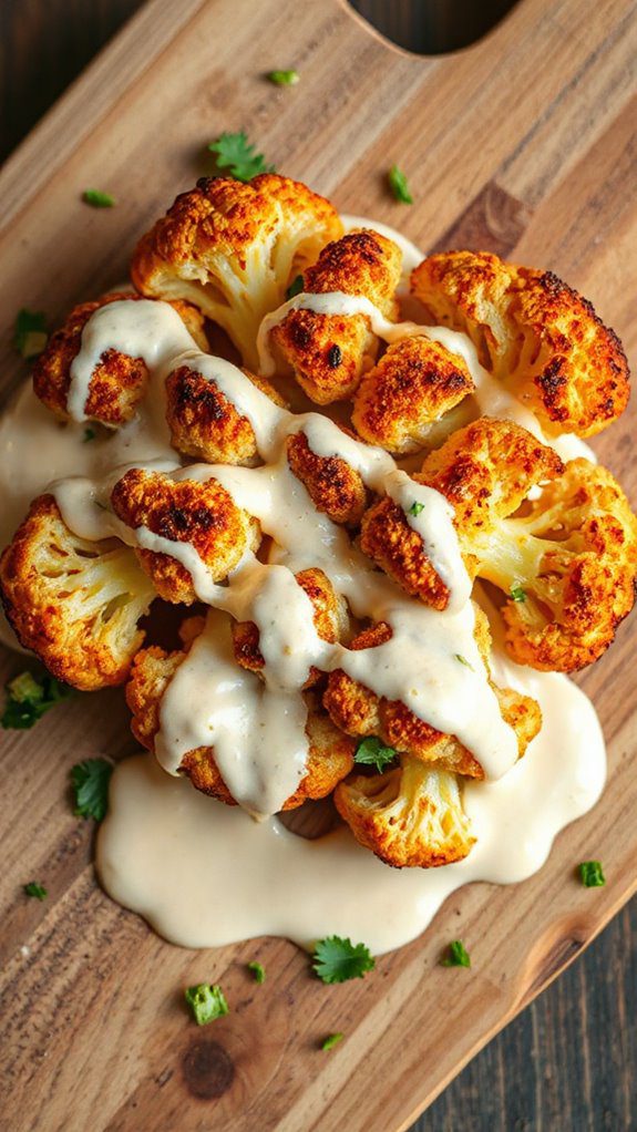 roasted cauliflower with tahini