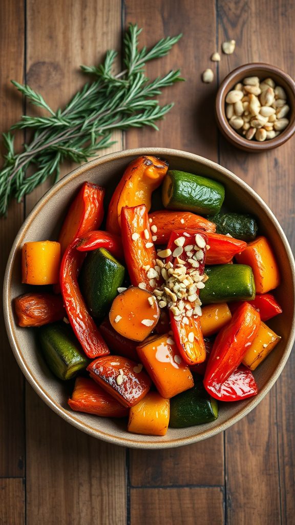 roasted vegetables with sauce