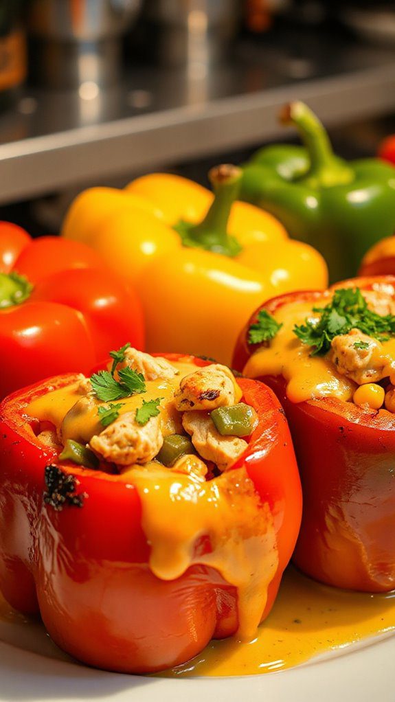 rotisserie chicken stuffed peppers rotisserie chicken stuffed peppers