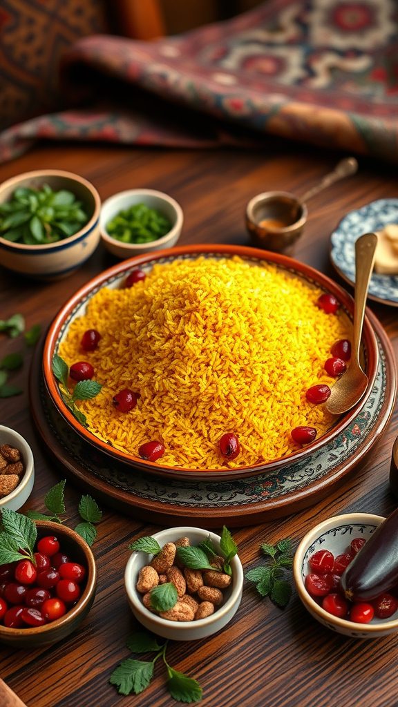 saffron infused persian rice dish