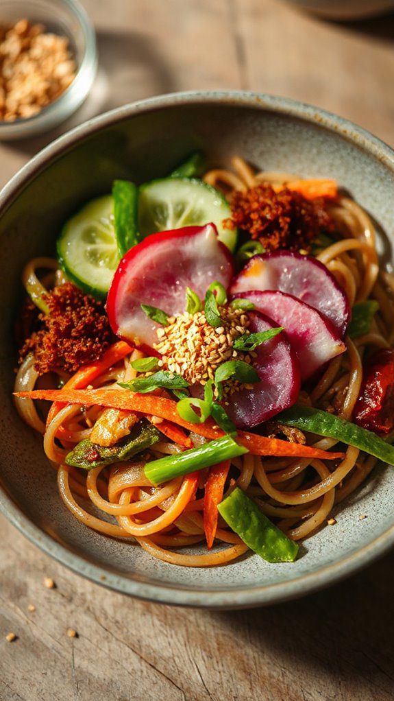 salad with soba noodles