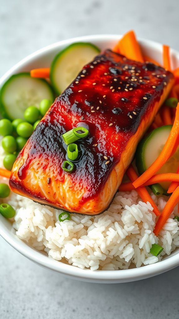salmon bowls with teriyaki salmon bowls with teriyaki